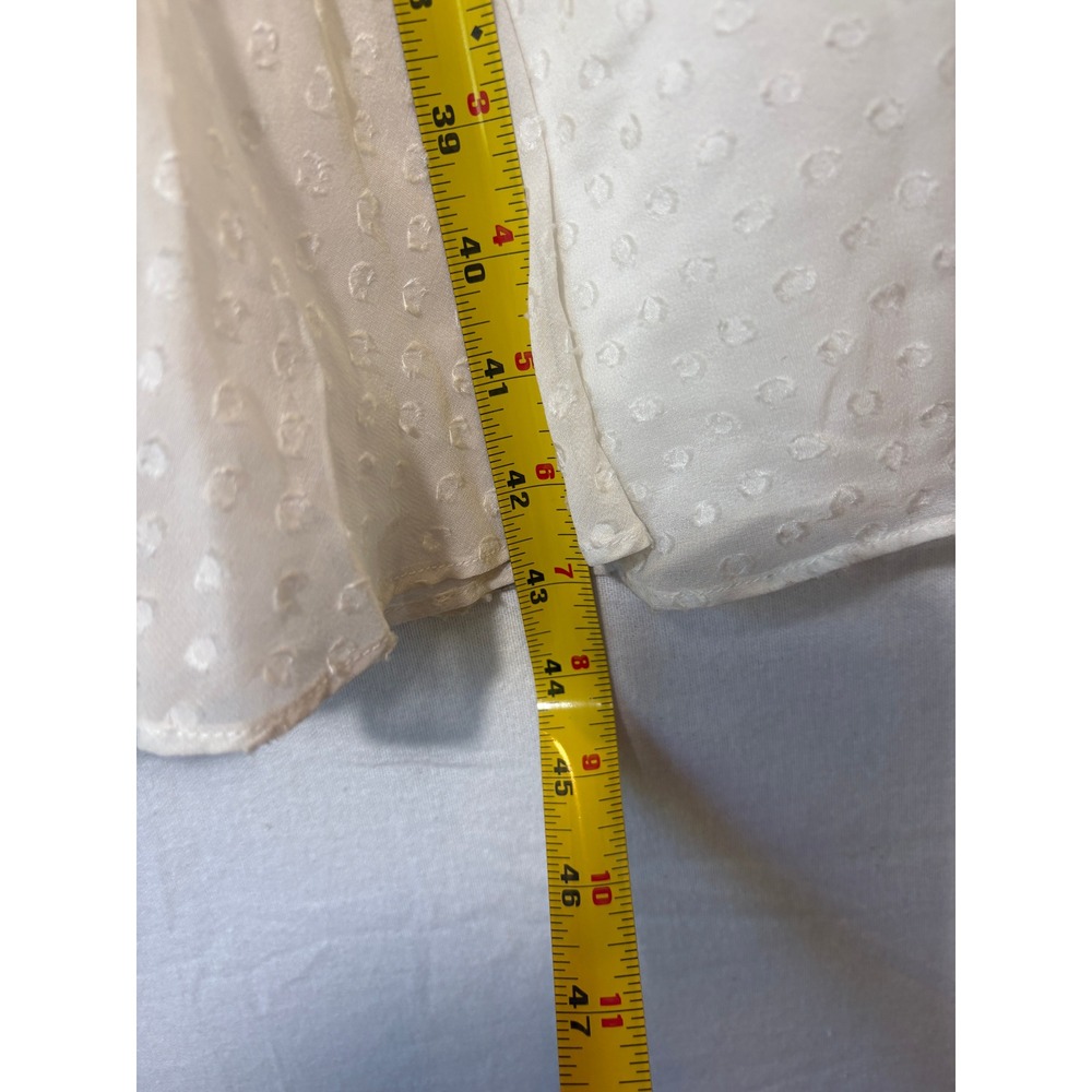 Tommy Hilfiger‎ Silk Clip Dot Ruffle Midi Dress White Sleeveless Tiered Size 4 - Picture 6 of 11